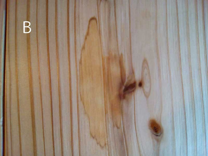 杉板の実験　２時間経過拭取り後B
