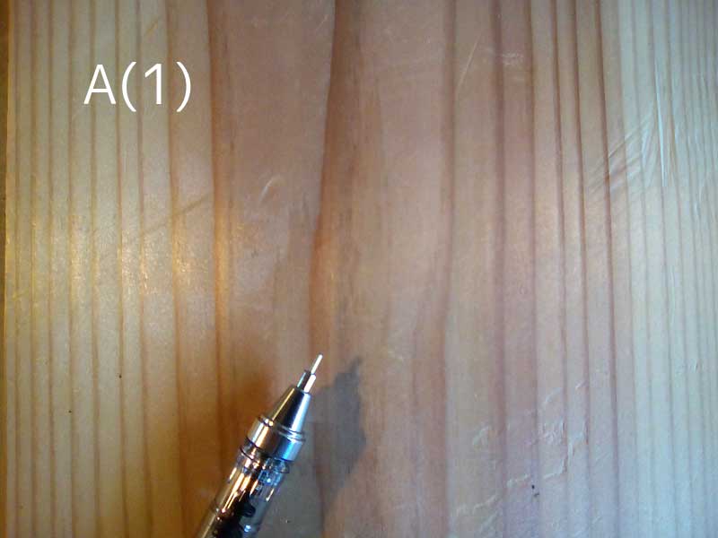 杉板の実験　拭取り後１時間経過A（１）