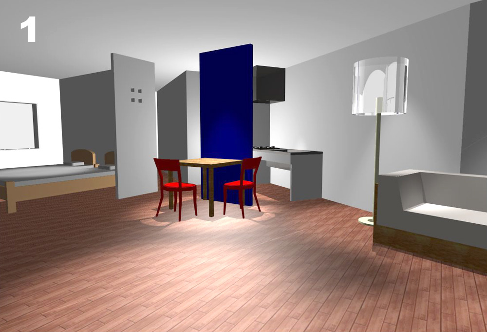 賃貸マンションリノベーション　303号室　計画案パース