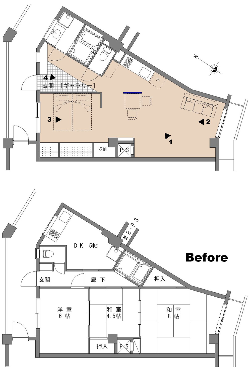 賃貸マンションリノベーション　303号室　プラン
