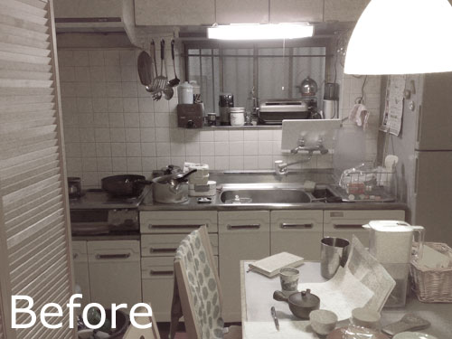 猫と夫婦の家のリフォーム　中野の家R　リビングとキッチン